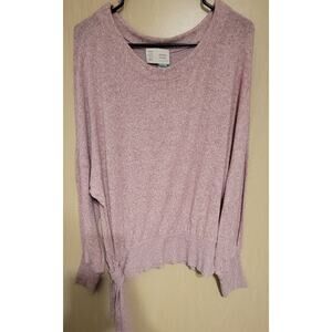Saturday Sunday Anthropologie Womens Sweater Size Med Pink Knit Bow